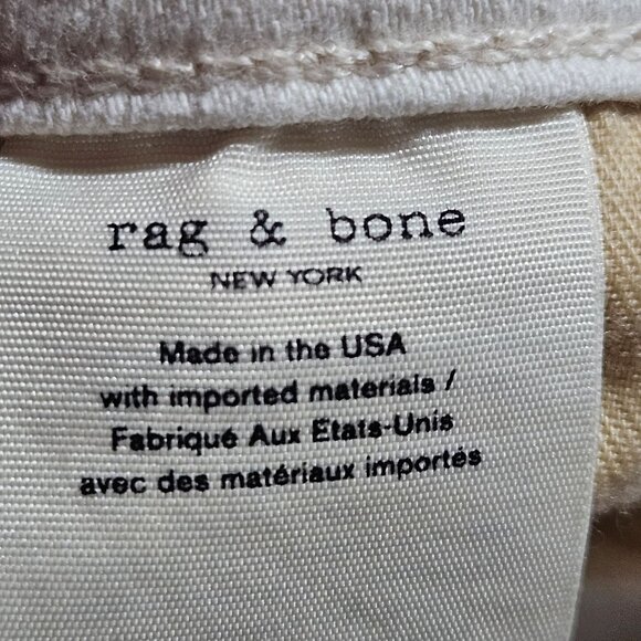 Rag & Bone Women's Ecru Cate Mid Rise Skinny Jeans Size 30 Cotton/Elastane Blend - Picture 8 of 16